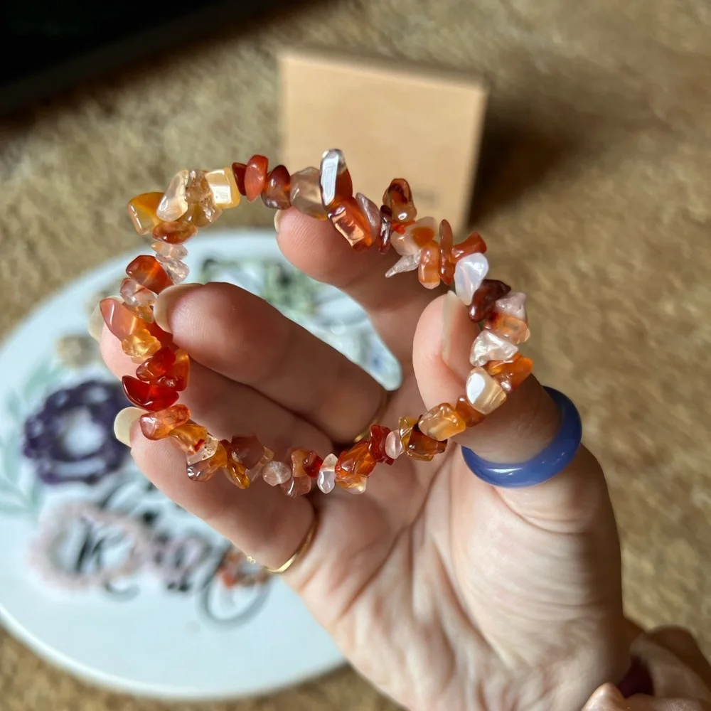 Set of 8 bracelets and 10 rings Natural Crystal Chakra Gemstone Crystal Chip.